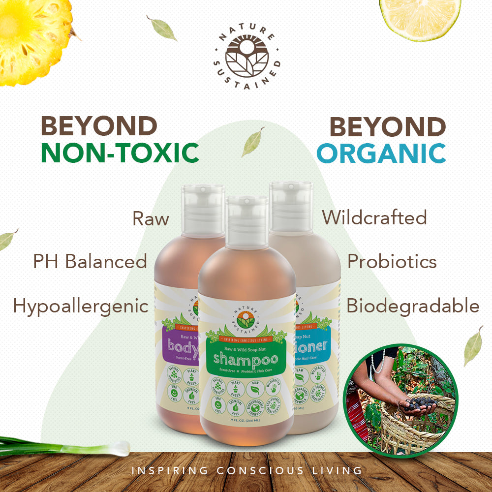 Infographic of Nature Sustained Bundles detailing organic & non-toxic