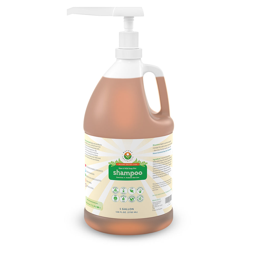 Picture of a 1 gallon bottle of Natural Shampoo Original Unscented by Nature Sustained Organic Hair Care.