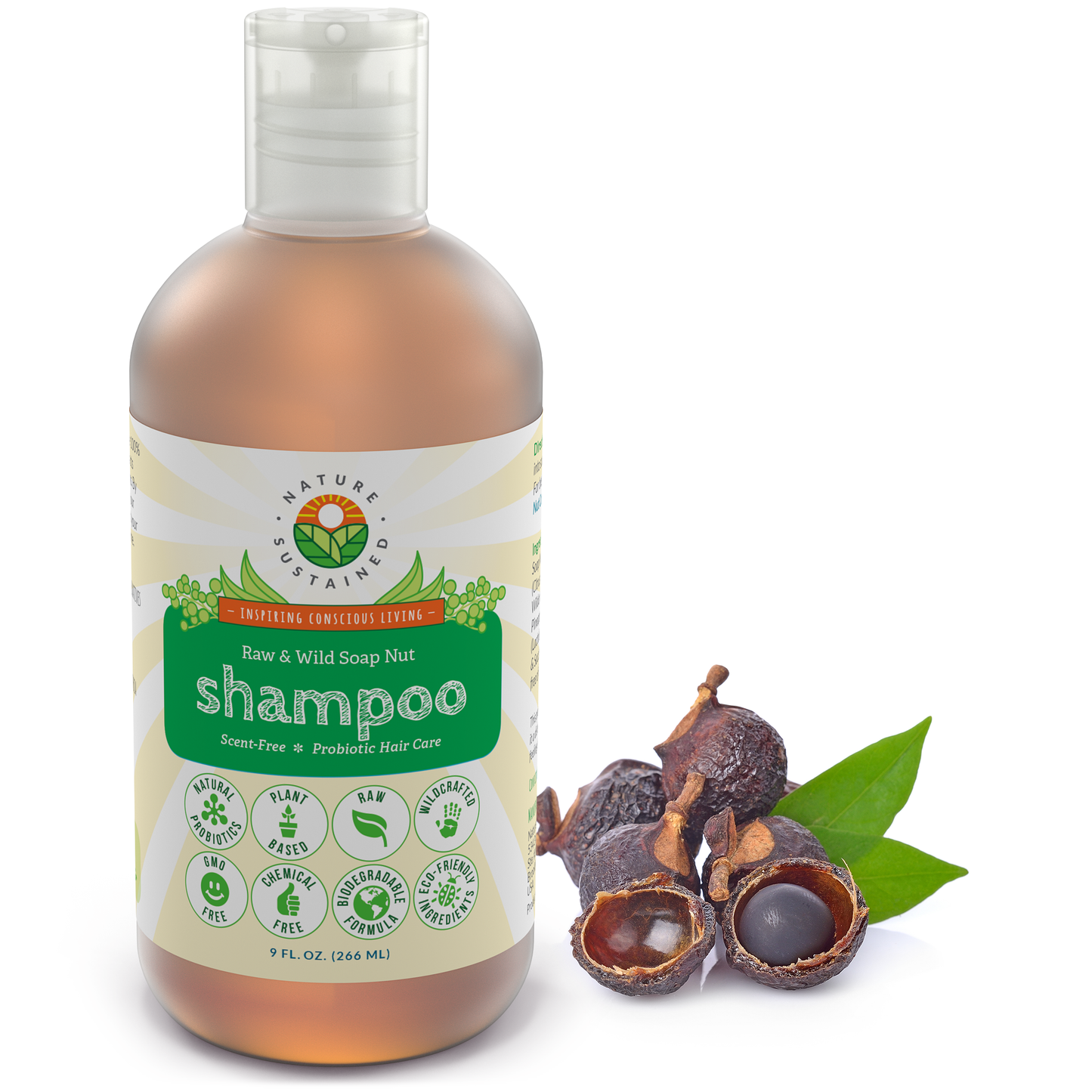 Natural Soapnut Shampoo - Organic, Raw, Probiotic, Vegan
